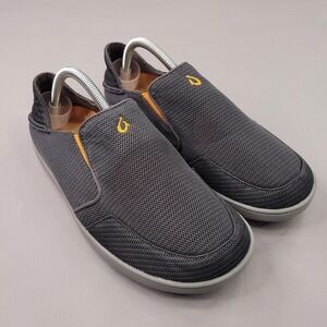 OluKai Nohea Mesh Shoes Mens Size 8.5 Gray Slip On Loafers Casual 10188-4242